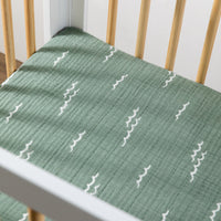 T27136,Ocean Waves Muslin Mini Crib Sheet Ocean Waves Muslin Mini Crib Sheet