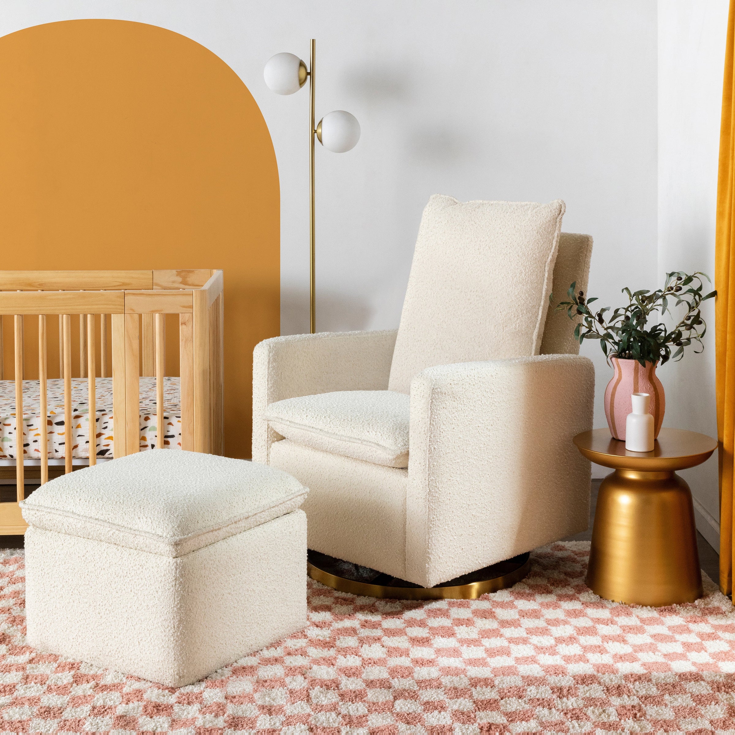 M20985WB,Cali Storage Ottoman in Ivory Boucle