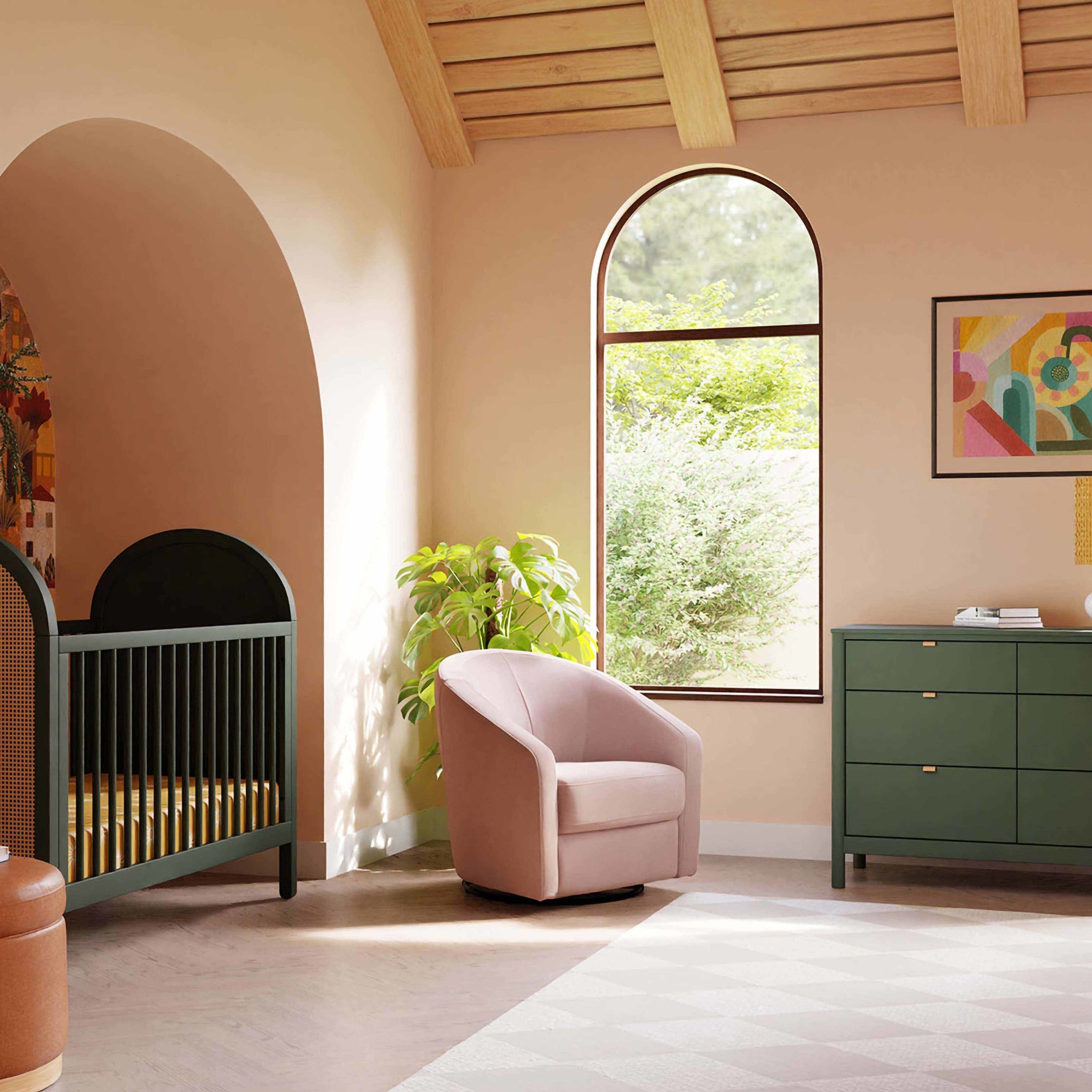 M5887BPV,Madison Swivel Glider in Blush Pink Velvet