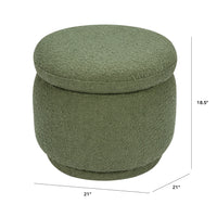 M22985OB,Enoki Storage Ottoman in Olive Boucle