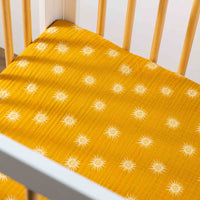 T26936,Golden Hour Muslin Mini Crib Sheet in GOTS Certified Organic Cotton
