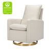 M20987WBG,Cali Pillowback Swivel Glider in Ivory Boucle w/ Gold Base