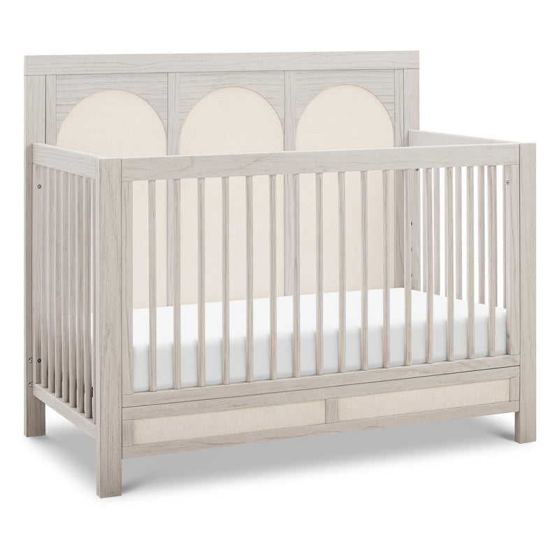 M24801WDFPEW,Eloise 4-in-1 Convertible Crib in White Driftwood and Performance Pearl Eco-Weave