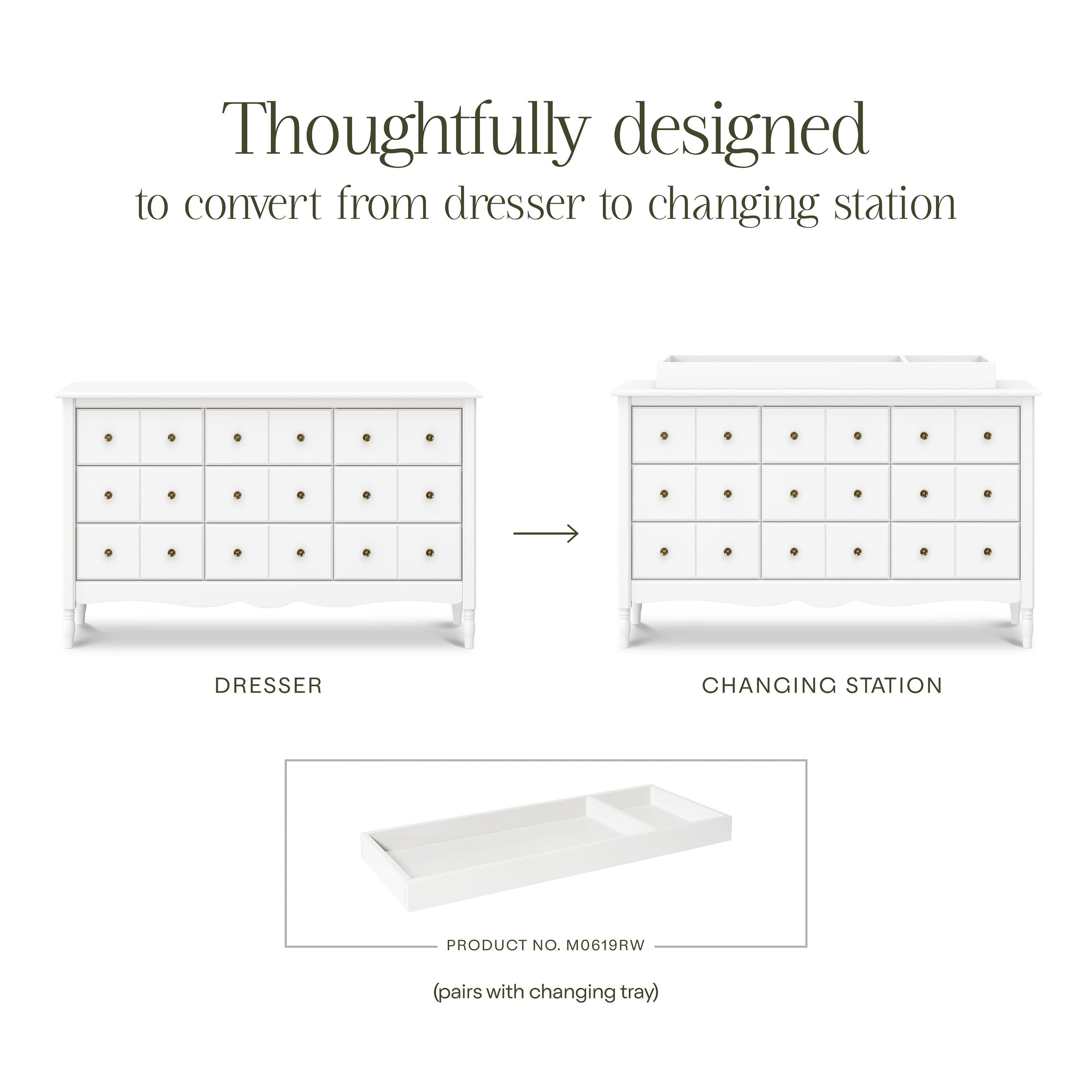 M7128RW,Liberty 9-Drawer Assembled Dresser in Warm White