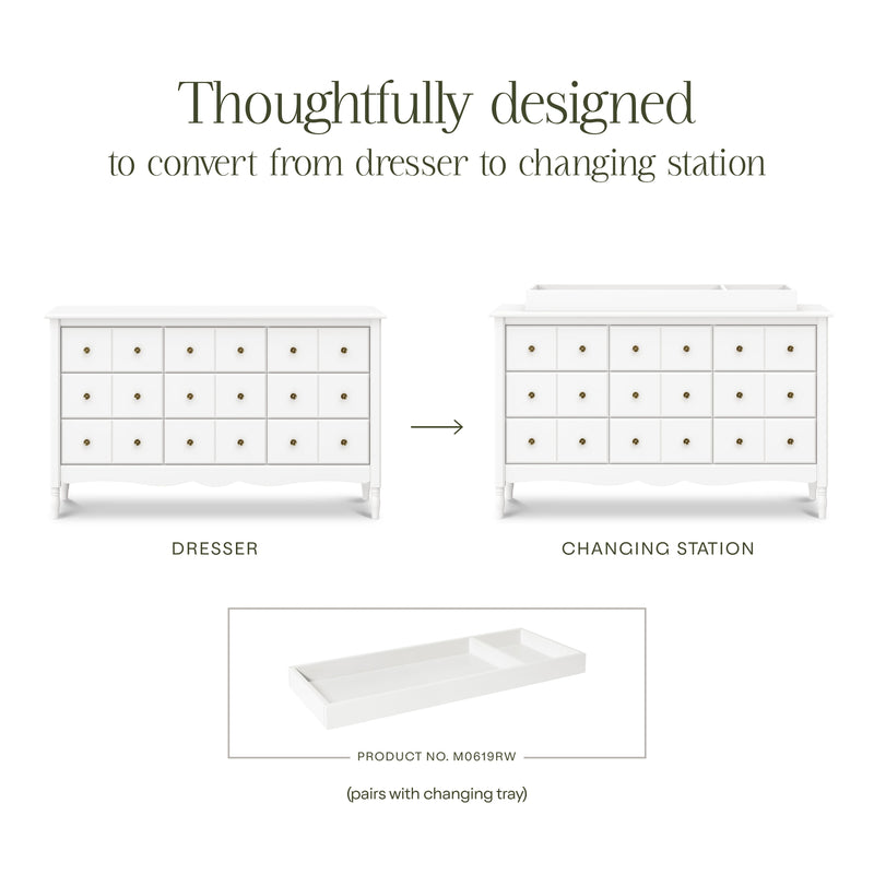 M7128RW,Liberty 9-Drawer Assembled Dresser in Warm White