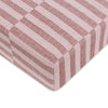 T30435,Maroon Stripe Muslin Crib Sheet in GOTS Certified Organic Cotton