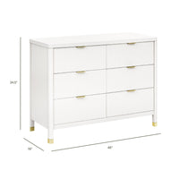 M26716RW,Brimsley Tambour 6-Drawer Assembled Dresser in Warm White