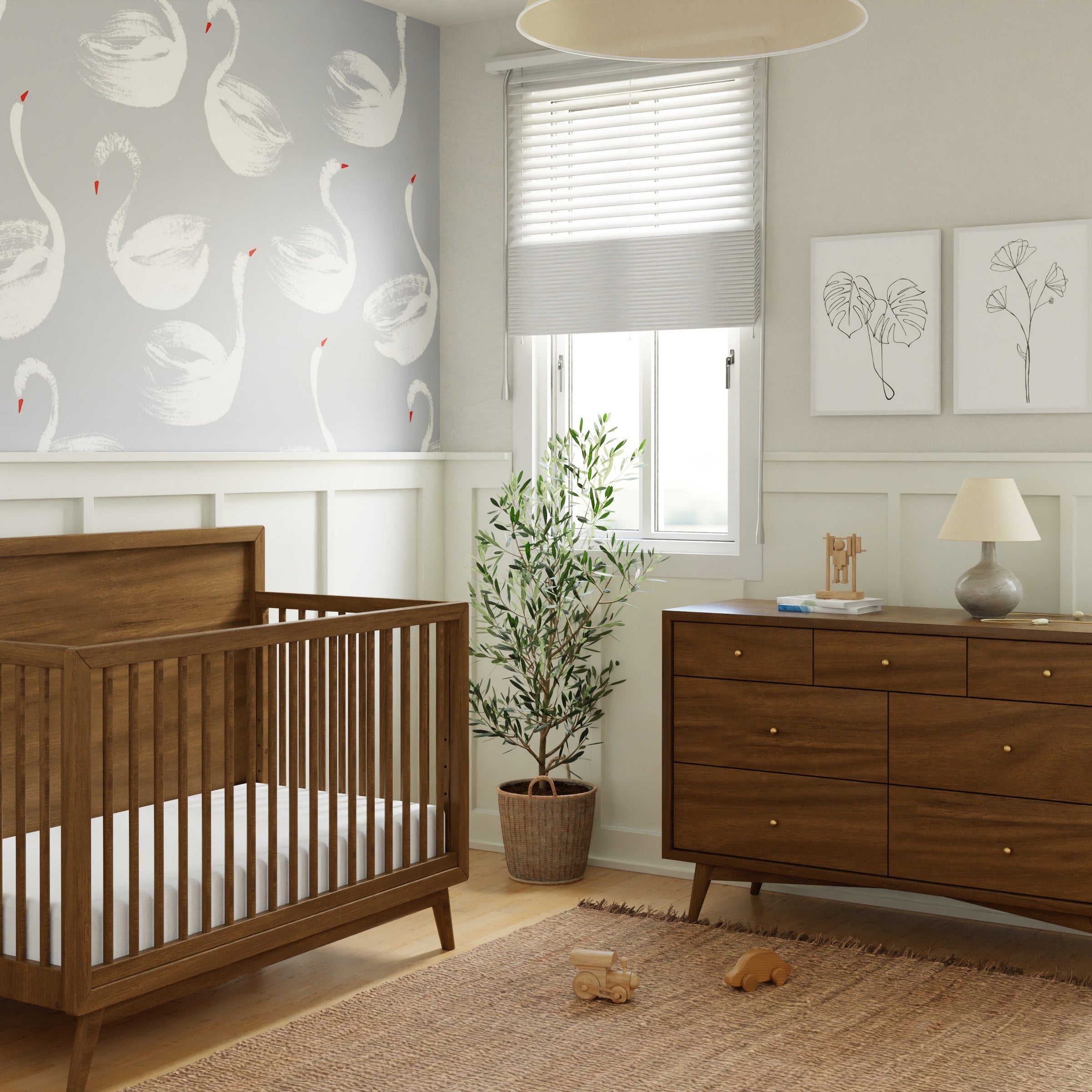M15916NL,Palma 7-Drawer Double Dresser  Assembled in Natural Walnut