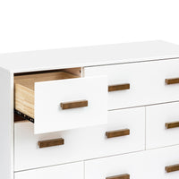 M5826WNL,Scoot 6-Drawer Dresser in White/Natural Walnut