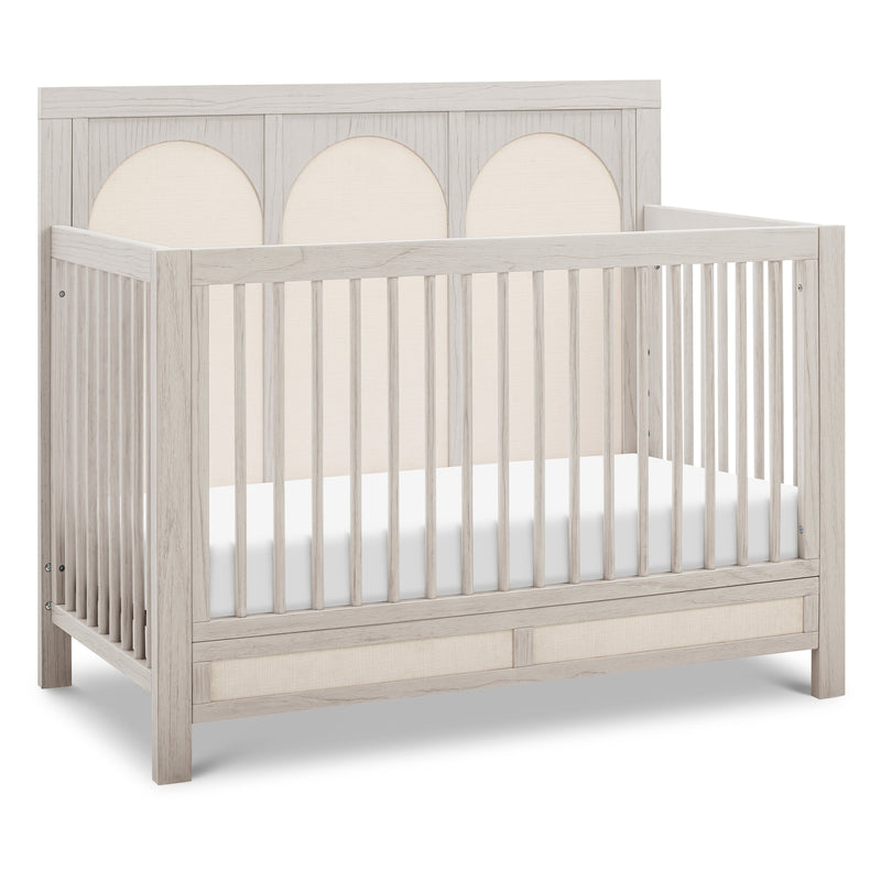 M24801WDFPEW,Eloise 4-in-1 Convertible Crib in White Driftwood and Performance Pearl Eco-Weave