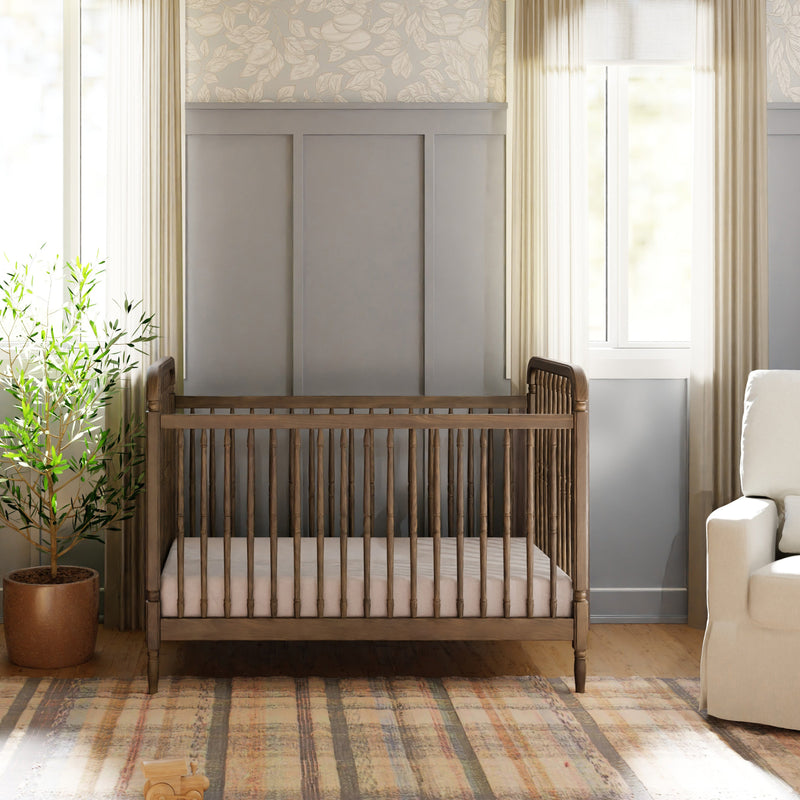 M7101NL,Liberty 3-in-1 Convertible Spindle Crib w/Toddler Bed Conversion Kit in Natural Walnut