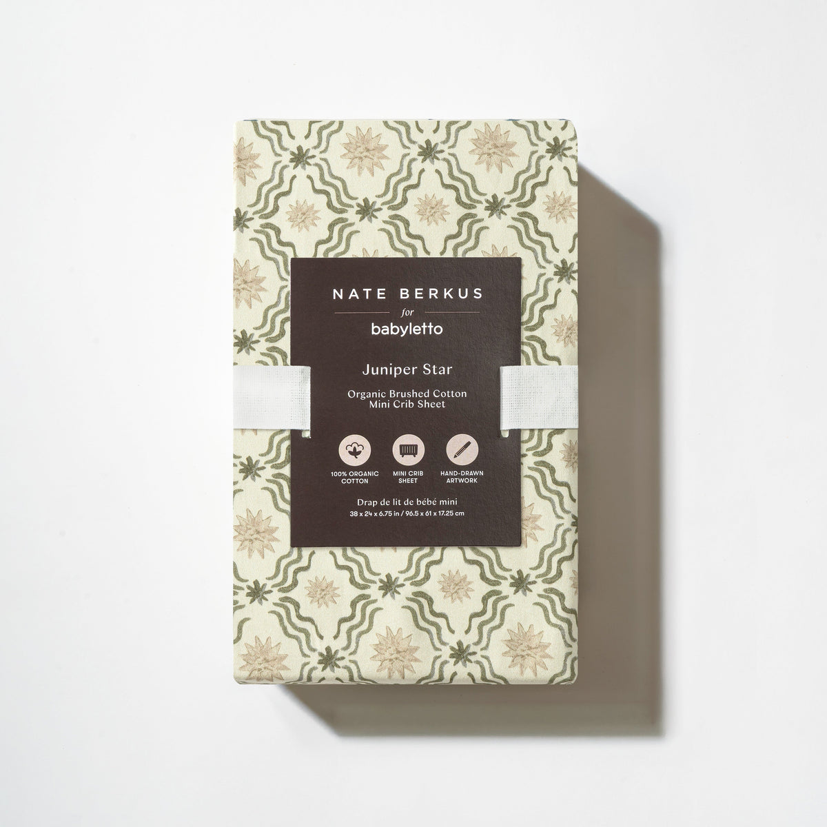 T34336JSR,Nate Berkus x Babyletto Mini Crib Sheet in Juniper Star