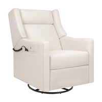 M11283PCMEW,Kiwi Deluxe Power Glider Recliner w/Heat&Massage in Performance Cream Eco-Weave