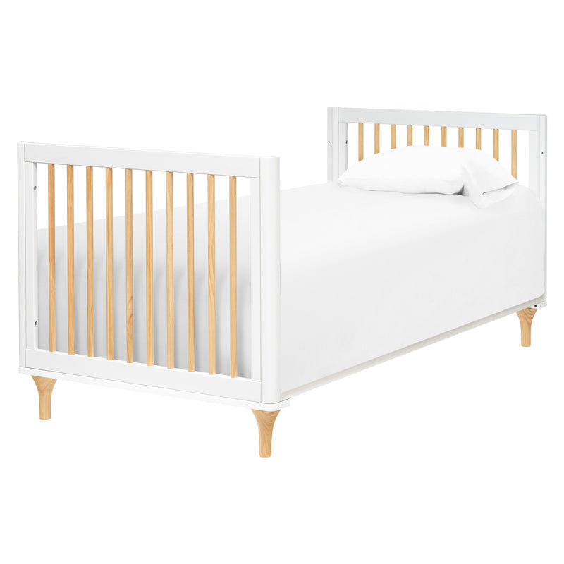 M9098WN,Lolly 4-in-1 Convertible Mini Crib and Twin Bed w/Toddler Bed Conversion Kit in White/Natural