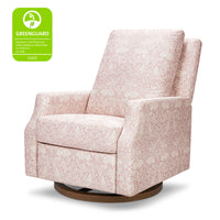 M22287PBRRDB,Crewe Recliner and Swivel Glider in Pure Brer Rabbit in Rose w/Dark Wood Base
