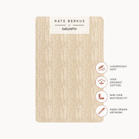 T34336AS,Nate Berkus x Babyletto Mini Crib Sheet in Autumn Stripe