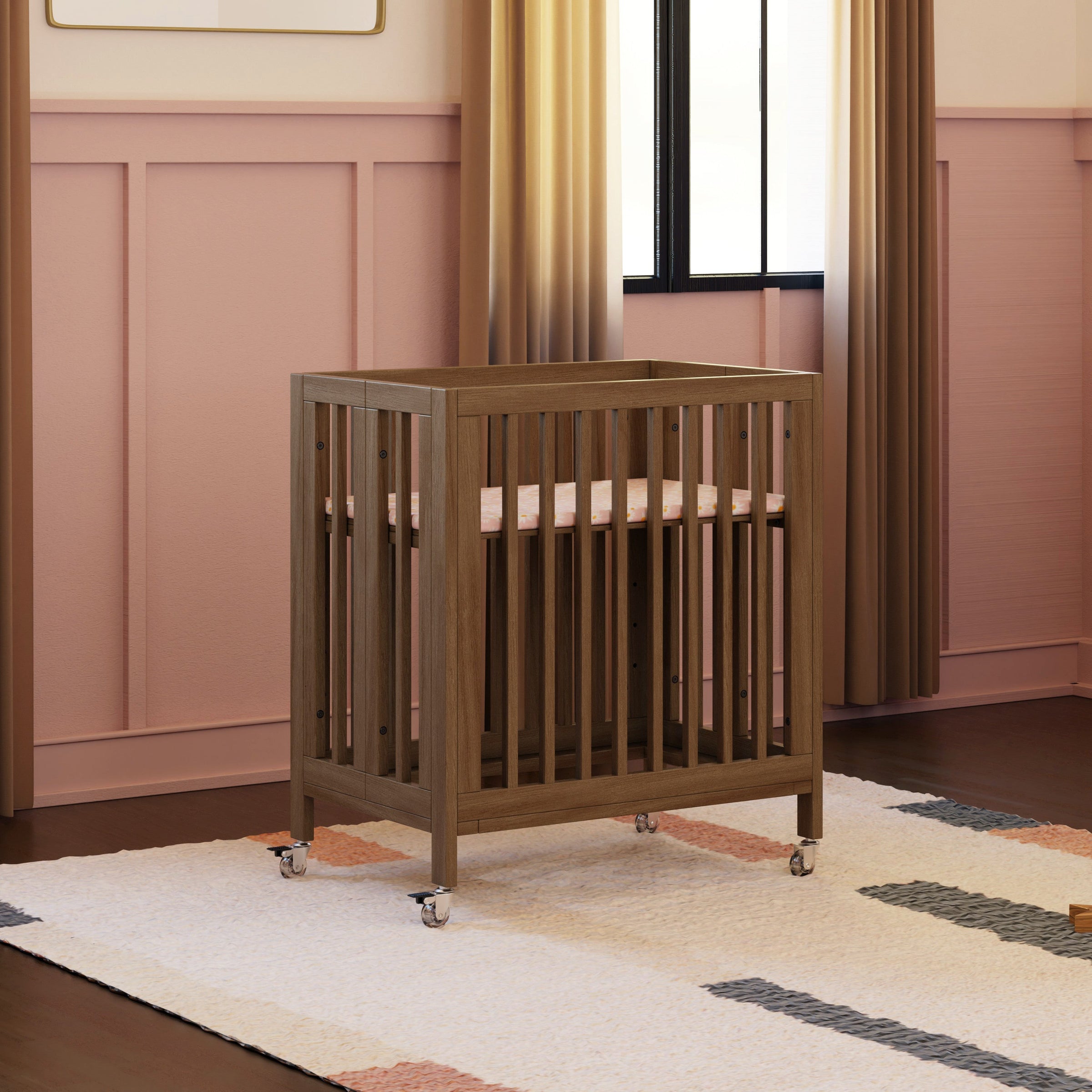 M30880NL,Rolli 9-in-1 Convertible All-Stages?? Crib w/ Bassinet & Toddler Bed Kits in Natural Walnut