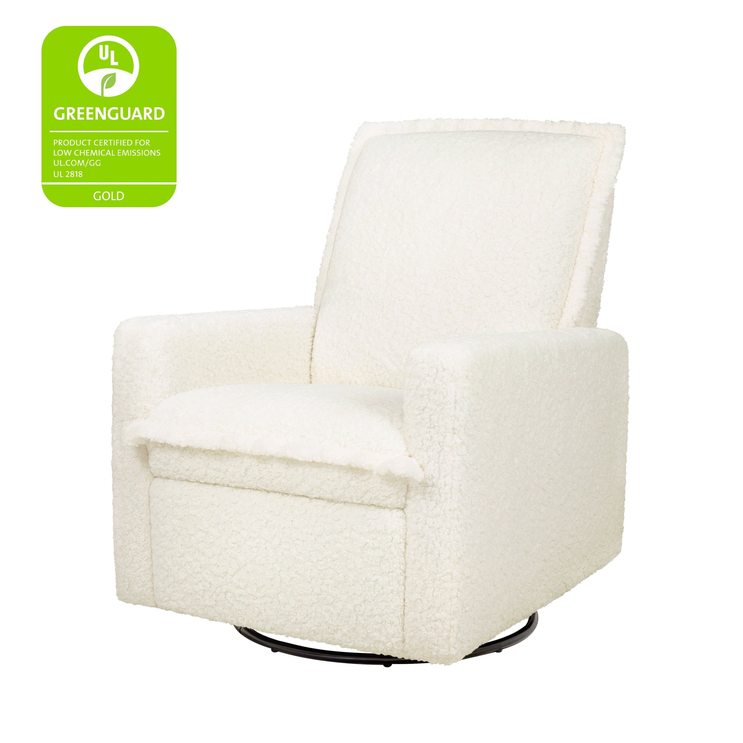M20977CMSG,Cali Flange Gliding Swivel Recliner in Cream Shearling