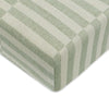 T30535,Moss Stripe Muslin Crib Sheet in GOTS Certified Organic Cotton