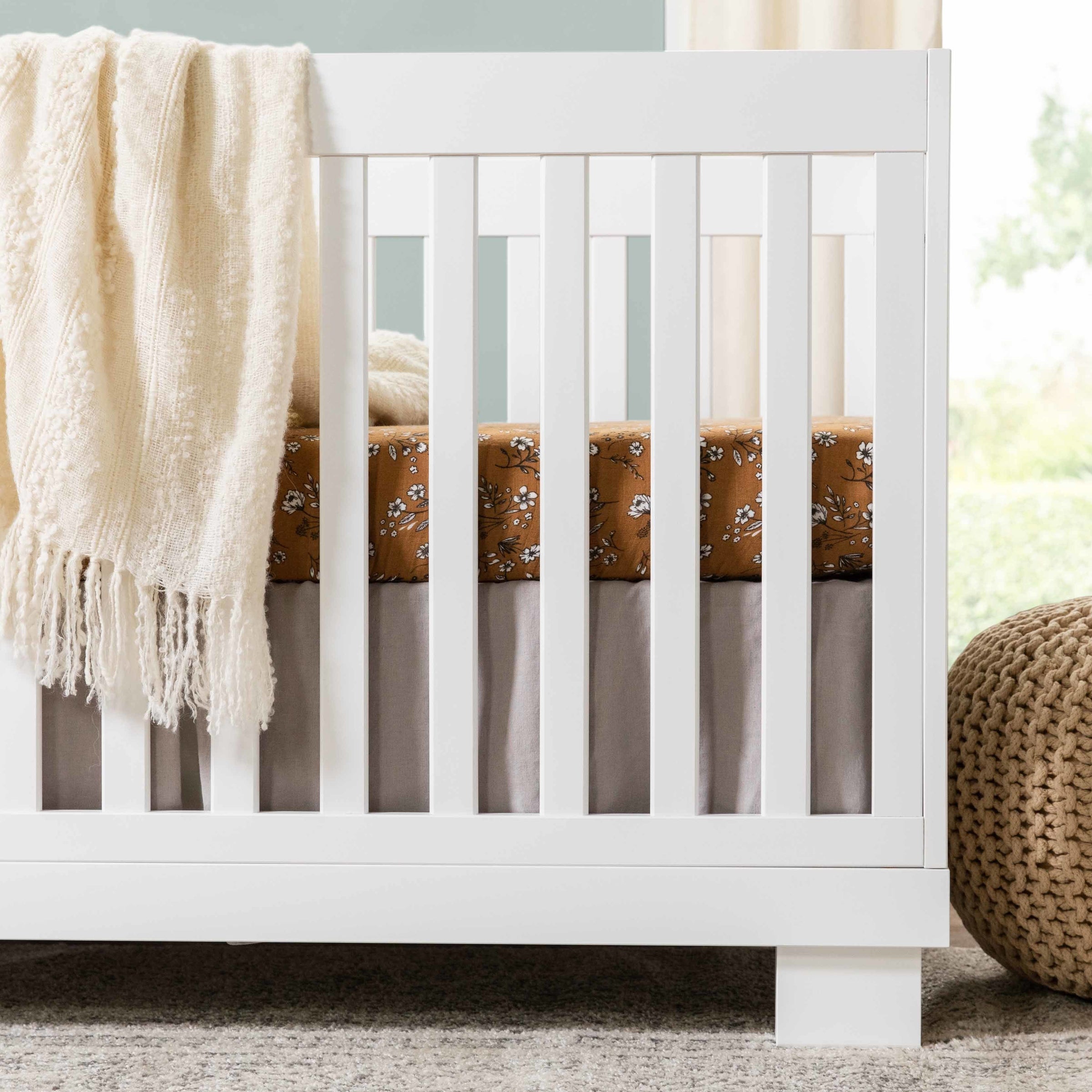 M6701W,Modo 3-in-1 Convertible Crib w/Toddler Bed Conversion Kit in White Finish