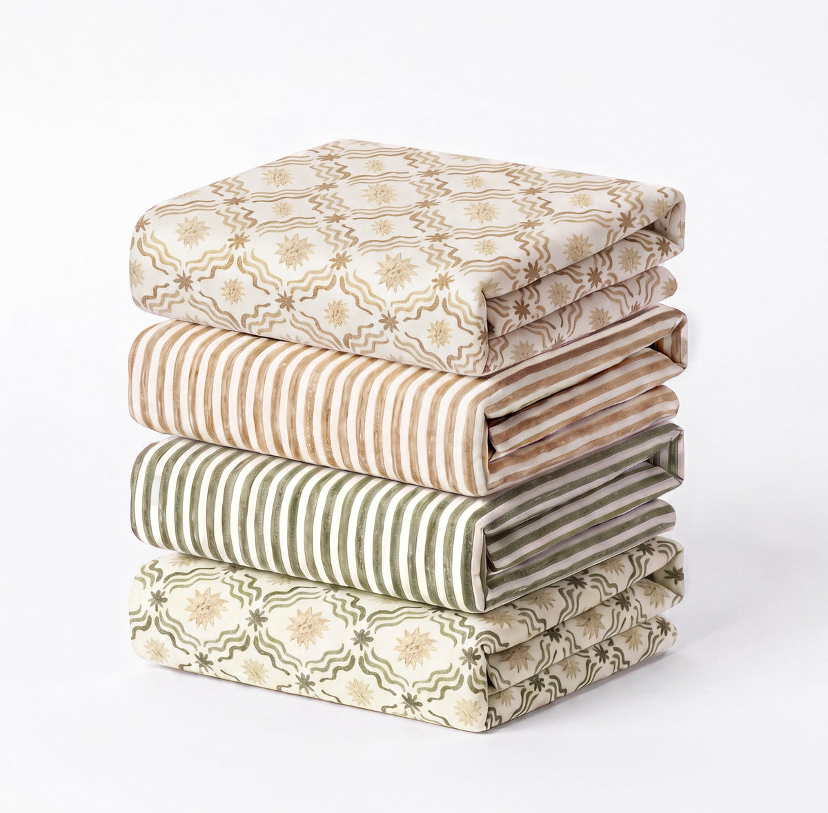 T34335JS,Nate Berkus x Babyletto Crib Sheet in Juniper Stripe