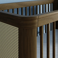 M23701NLBC,Marin with Cane 3-in-1 Convertible Crib in Natural Walnut and Blonde Cane