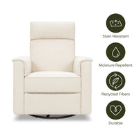 M17183PWB,Willa Deluxe Power Glider Recliner w/Heat&Massage in Performance Ivory Boucle