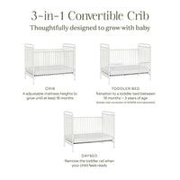 B15501WX,Abigail 3-in-1 Convertible Crib in Washed White