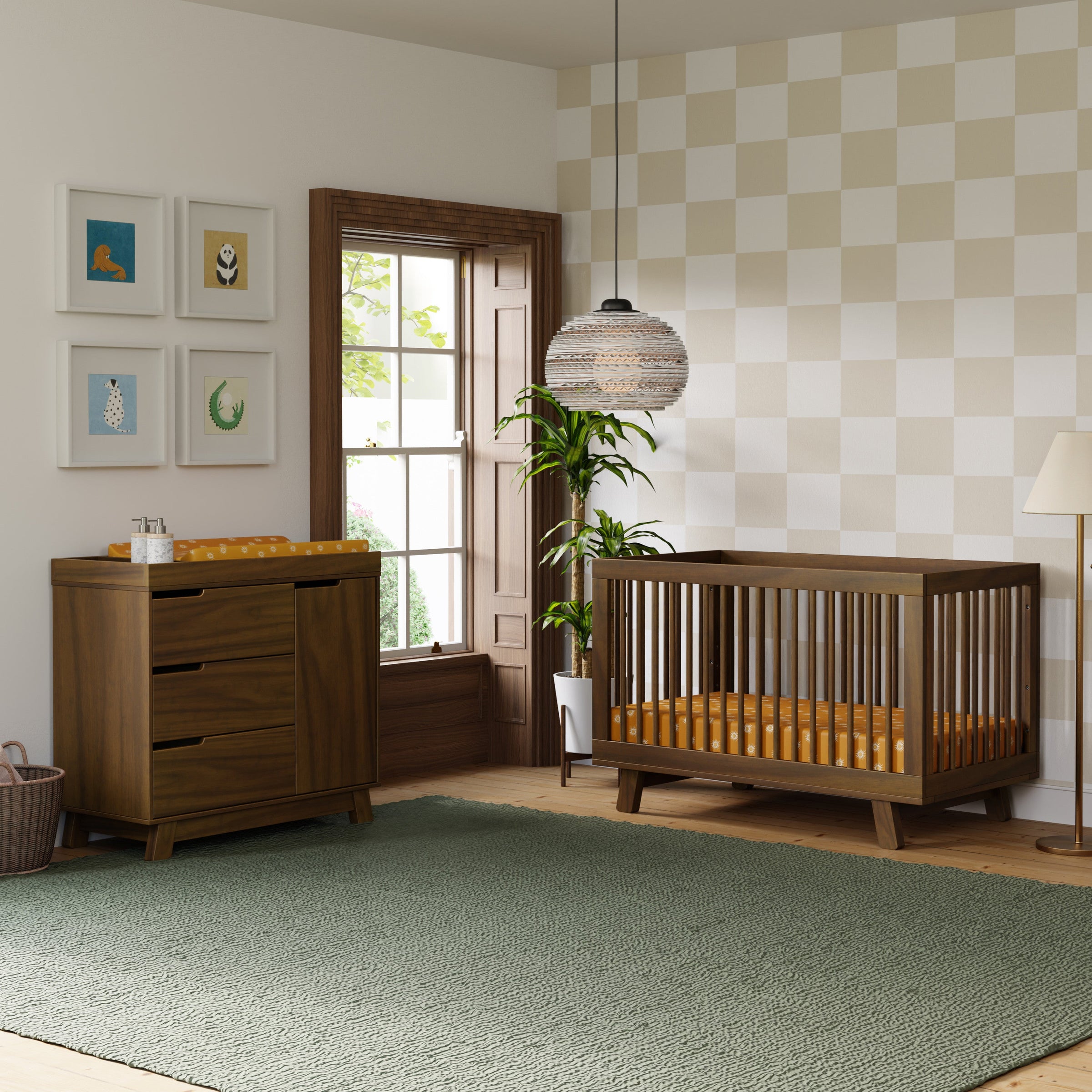 M4201NL,Hudson 3-in-1 Convertible Crib w/Toddler Bed Conversion Kit in Natural Walnut