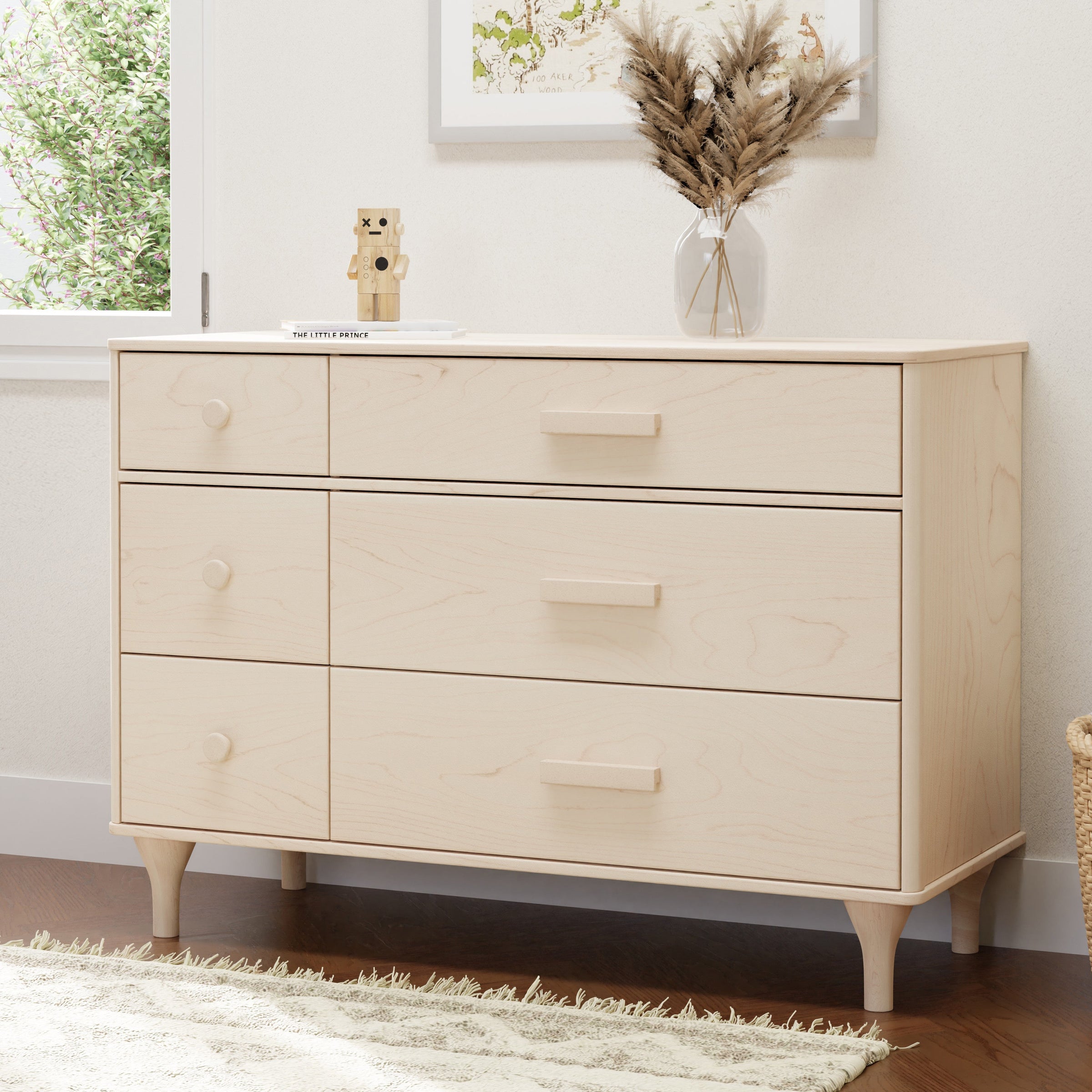 M9016NX,Lolly 6-Drawer Double Dresser  Assembled in Washed Natural