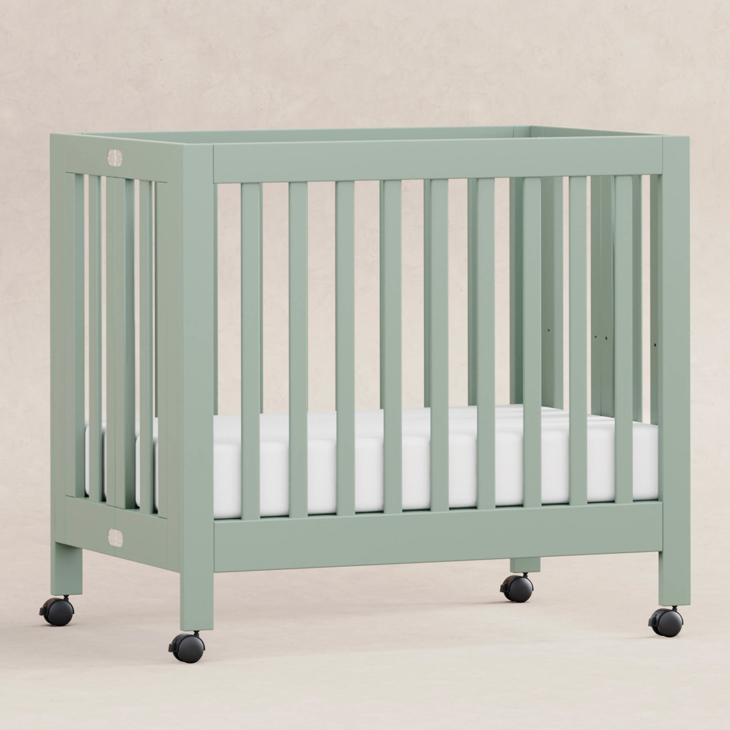 M6698LS,Origami Mini Crib in Light Sage