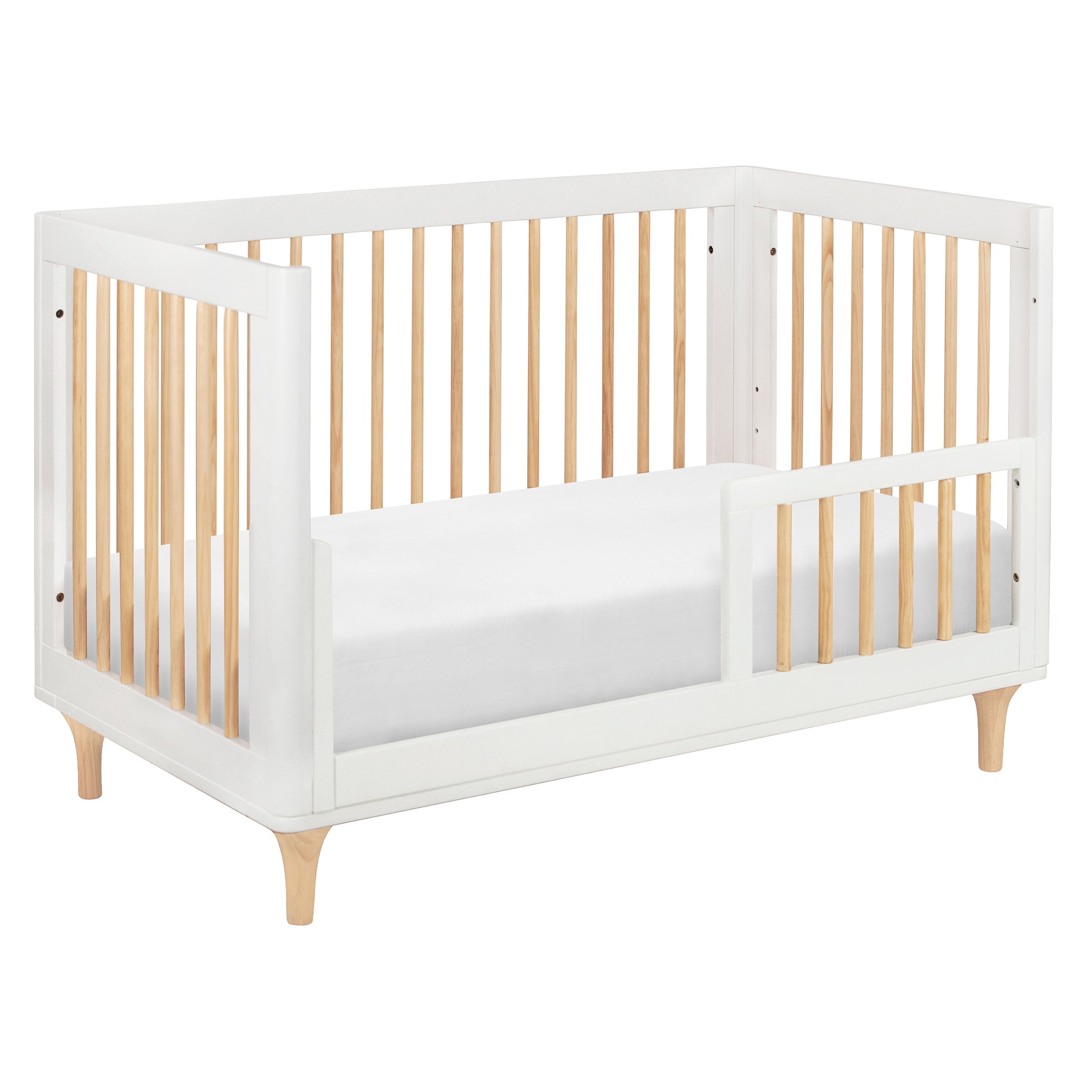 M9001WN,Lolly 3-in-1 Convertible Crib w/Toddler Bed Conversion Kit in White/Natural