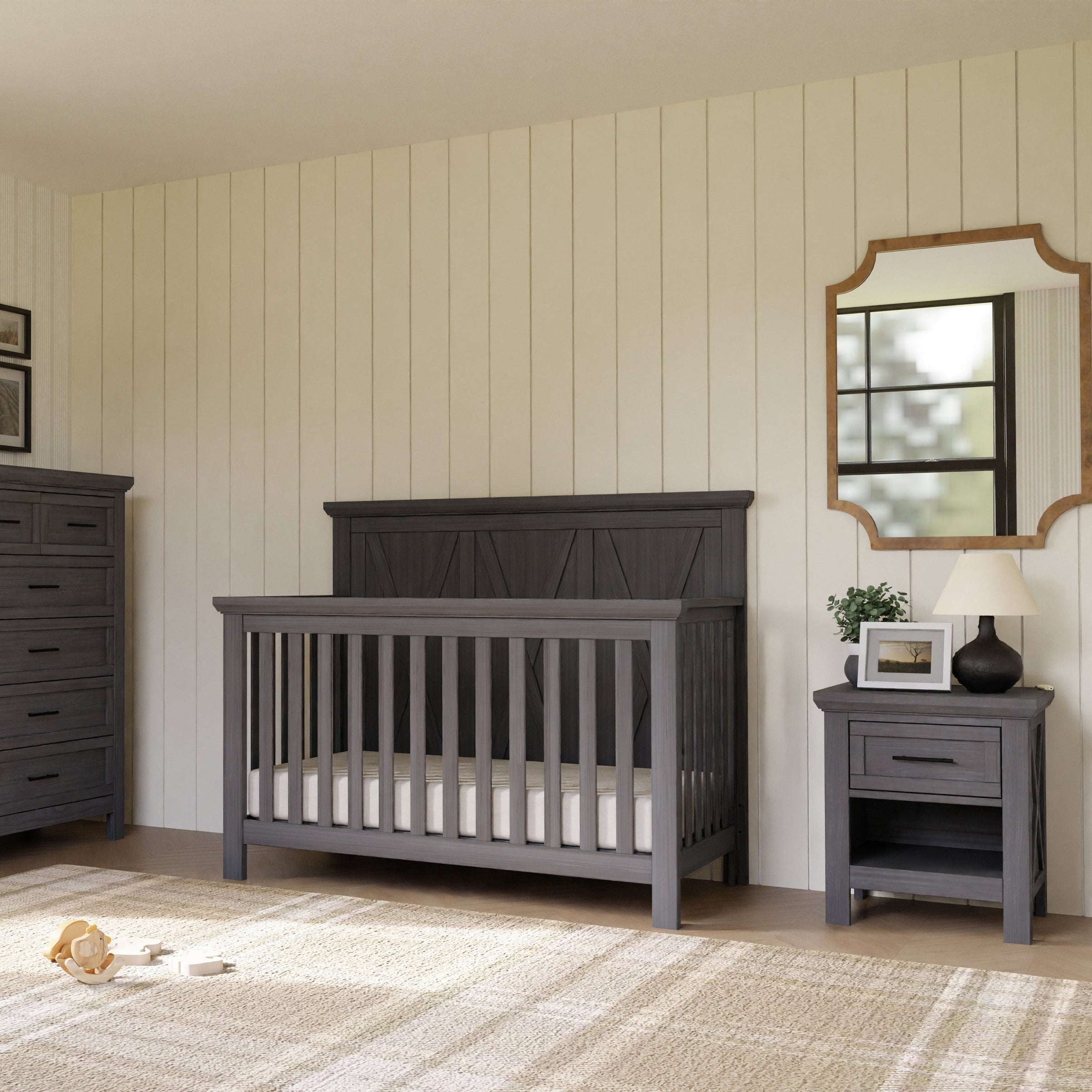 B14560WC,Emory Farmhouse Nightstand in Weathered Charcoal