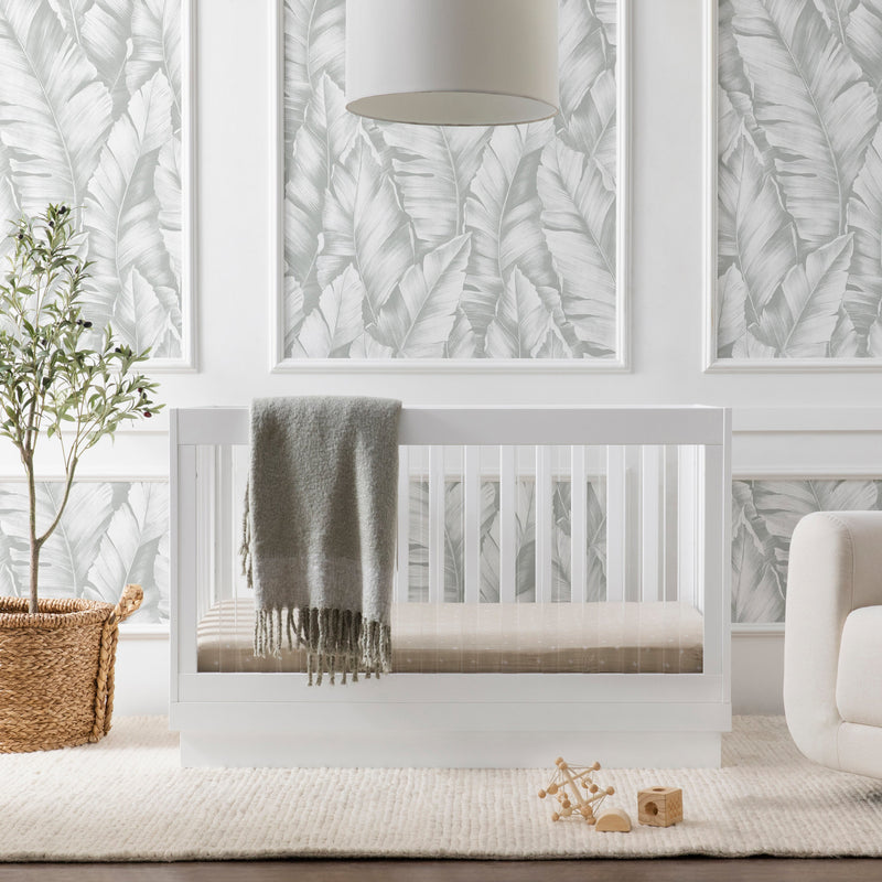 M8601KW,Harlow 3-in-1 Convertible Crib w/Toddler Bed Conversion Kit in White/Acrylic