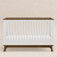 M5801WNL,Scoot 3-in-1 Convertible Crib w/ToddlerBed Conversion Kit in White/NaturalWalnut