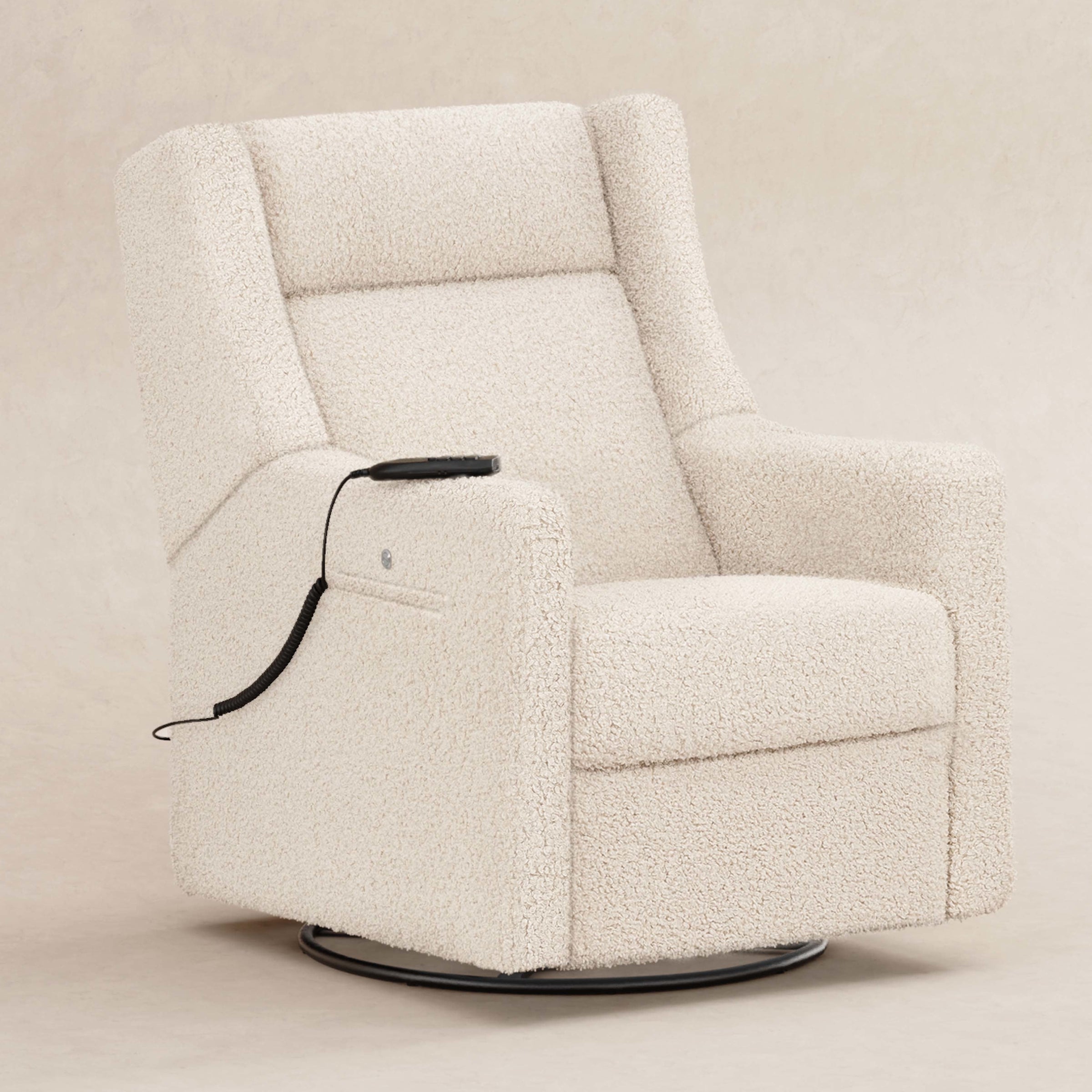 M11283AT,Kiwi Deluxe Power Glider Recliner w/Heat&Massage in Almond Teddy Loop
