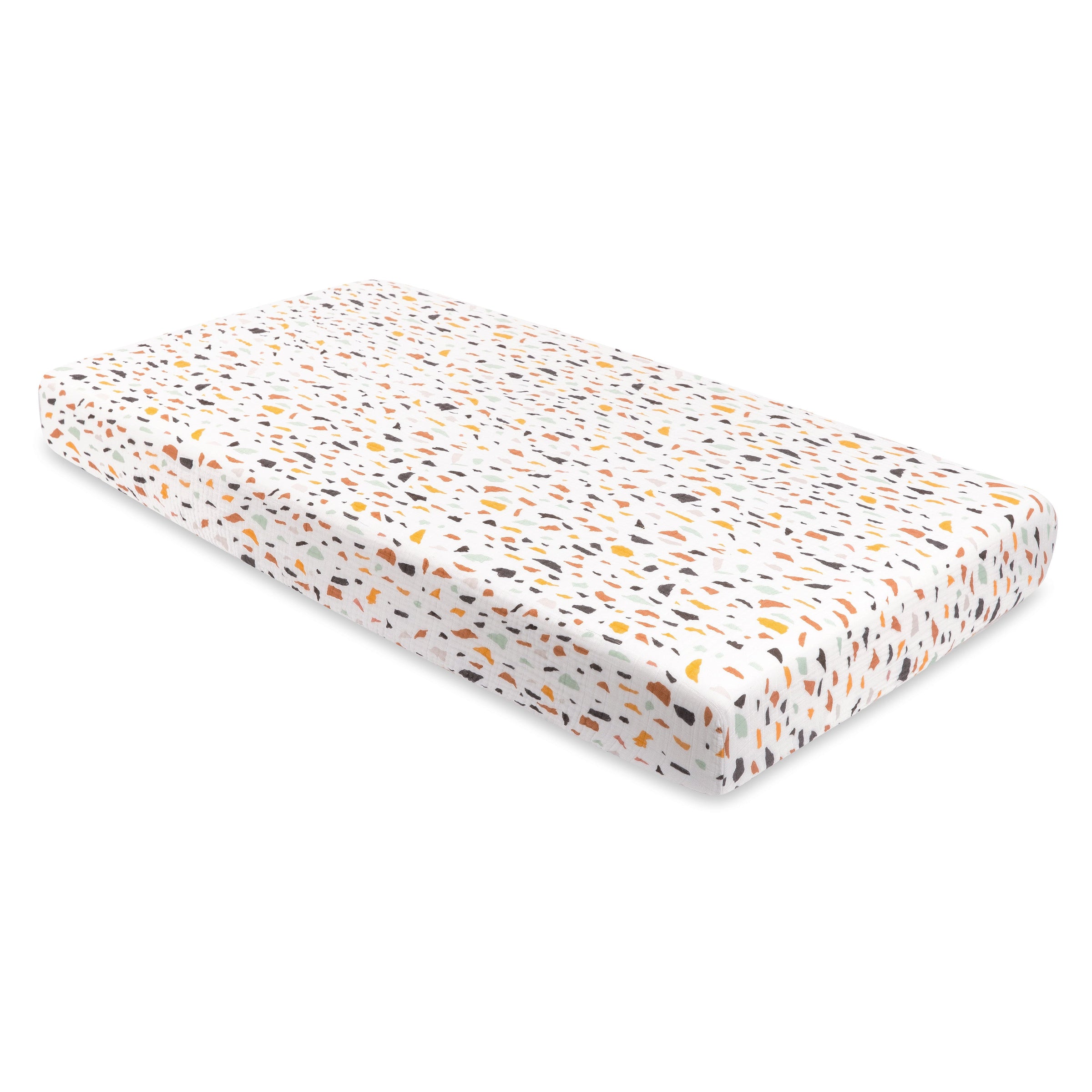 T29135,Terrazzo Muslin Crib Sheet in GOTS Certified Organic Cotton