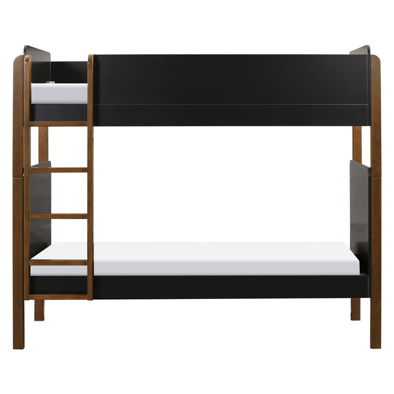 M18494BNL,TipToe Bunk Bed in Black and Natural Walnut