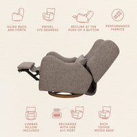 M34288ESWTB,Nate Berkus x Babyletto Westham Power Recliner in Performance Earth Slub Weave w/Toffee Base