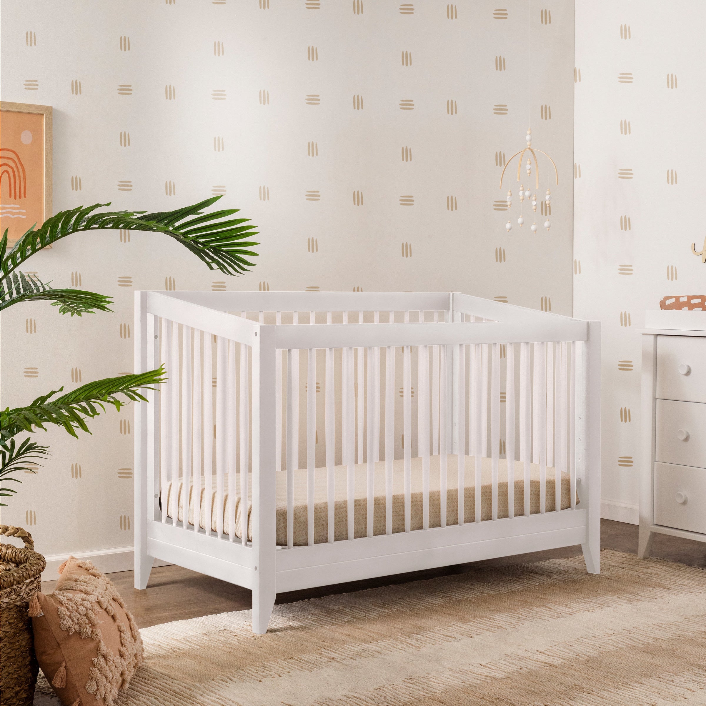 M10301W,Sprout 4-in-1 Convertible Crib w/Toddler Bed Conversion Kit in White Finish