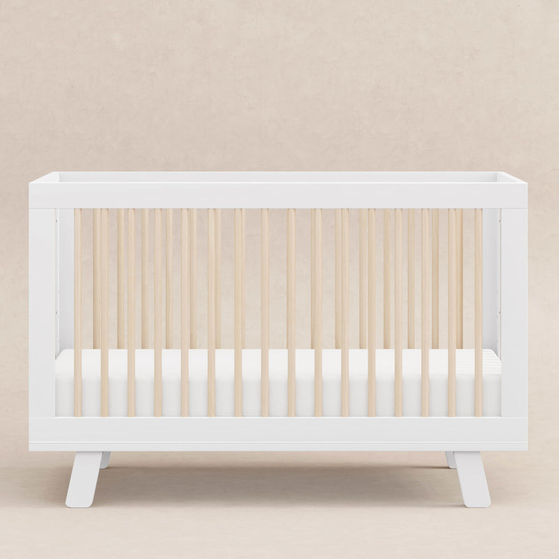 M4201WNX,Hudson 3-in-1 Convertible Crib w/ToddlerBedConversion Kit in White/Washed Natural
