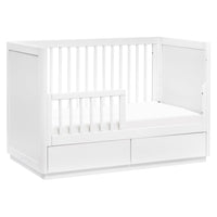 M21601W,Bento 3-in-1 Convertible Storage Crib w/Toddler Bed Conversion Kit in White