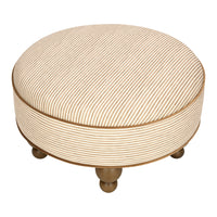 M33385BSCTF,Nate Berkus x Babyletto Astre Ottoman in Perf Bronze Stripe Eco-Crossweave w/Toffee feet