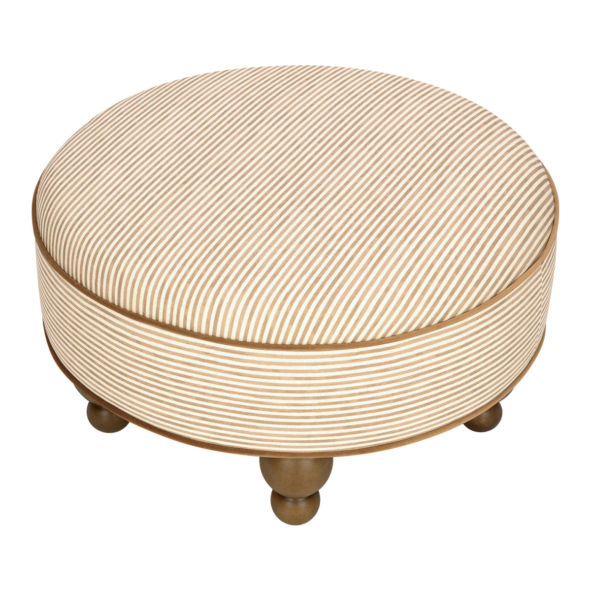 M33385BSCTF,Nate Berkus x Babyletto Astre Ottoman in Perf Bronze Stripe Eco-Crossweave w/Toffee feet