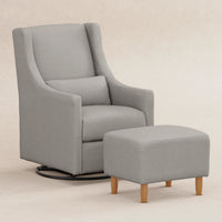 M11287PGEW,Toco Swivel Glider and Ottoman in Performance Grey Eco-Weave w/Natural Feet