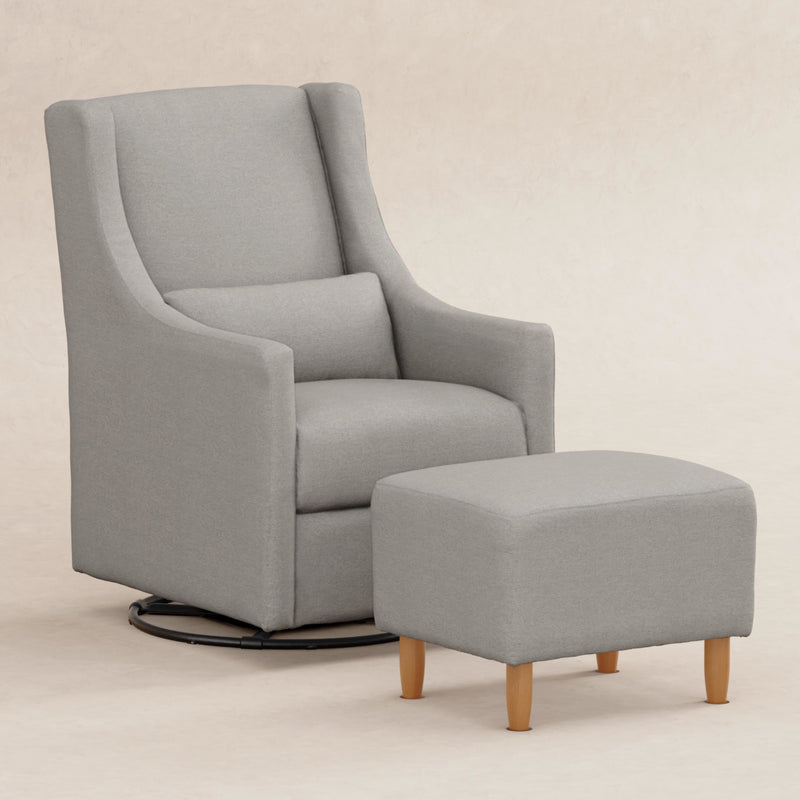 M11287PGEW,Toco Swivel Glider and Ottoman in Performance Grey Eco-Weave w/Natural Feet