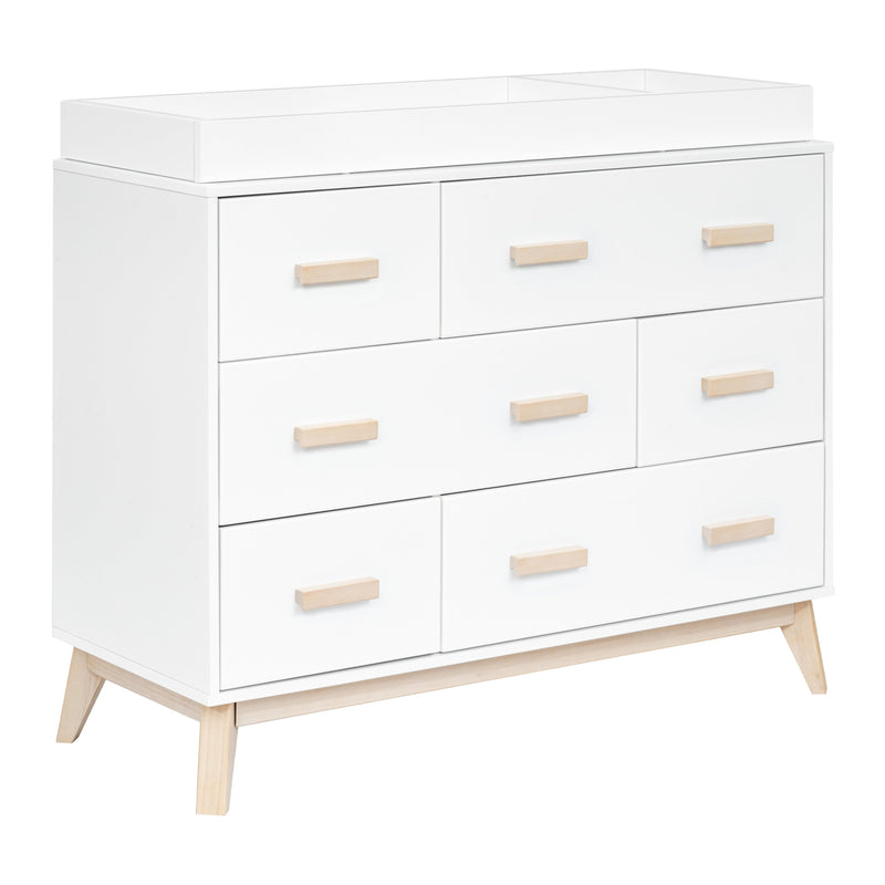 M5826WNX,Scoot 6-Drawer Dresser in White/Washed Natural