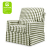 M21787GGH,Crawford Pillowback Comfort Swivel Glider in Moss Green Gingham