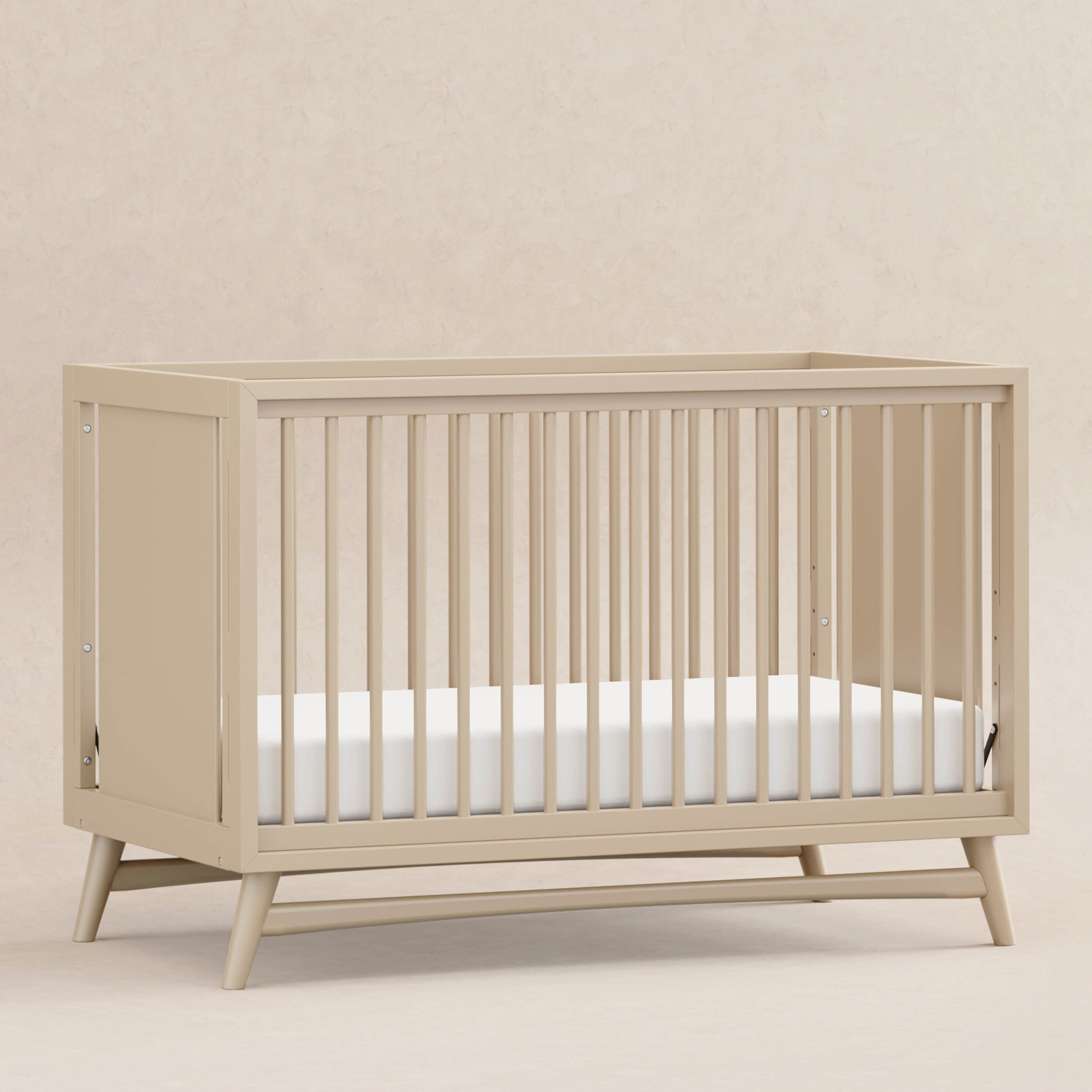 M15401TPE,Peggy Mid-Century 3-in-1 Convertible Crib w/Toddler Bed Conversion Kit in Taupe