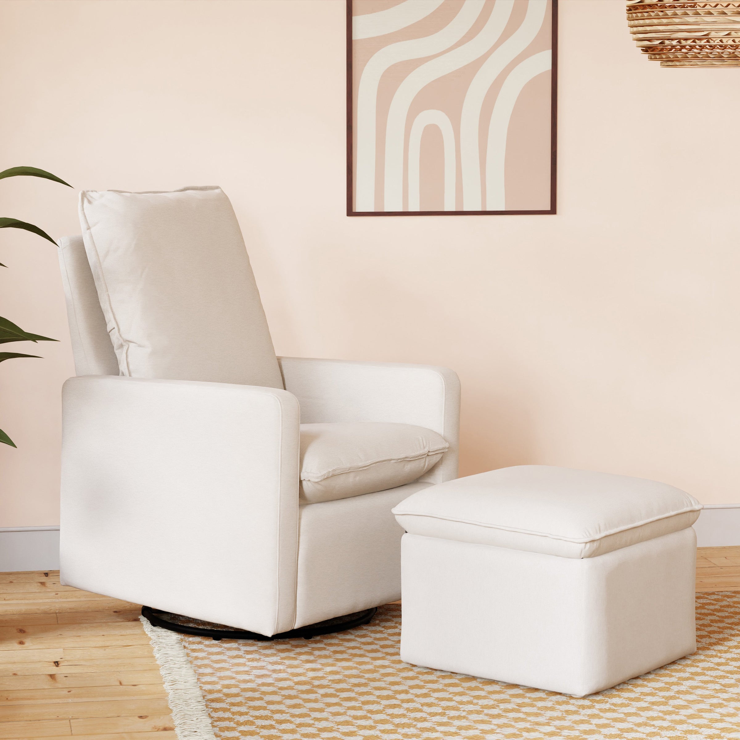 M20985PCMEW,Cali Storage Ottoman in Performance Cream Eco-Weave